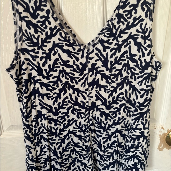 NWT Lilly Pulitzer Gigi V-Neck Tank Bright Navy Treasure Size XL - Picture 3 of 6